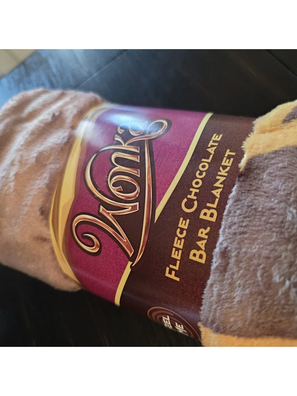 Wonka Chocolate Bar Fleece Throw Blanket Warner Bros New With Tags
